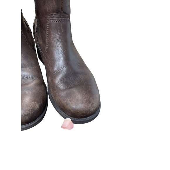 UGG Womens Brown Leather Ankle Moto Boots Size 8 SKU 9280 - Picture 14 of 16